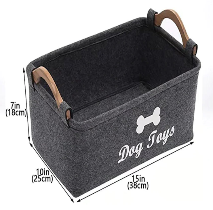 Felt Pet Toy Storage Basket
