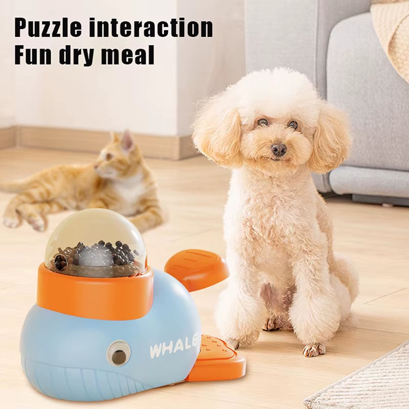 Dog Puzzle Feeder Interactive Pets Food Treat Dispenser Whale Duck Design Pet Snack Feeder for Dog Training Mental Enrichment