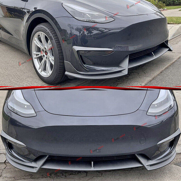   Carbon Style ABS Front Bumper Lip Spoiler Splitter