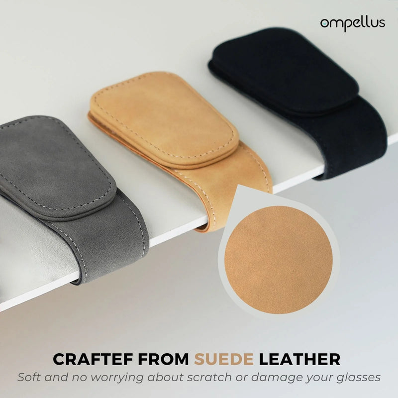 Magnetic Suede Leather Sunglass Holder