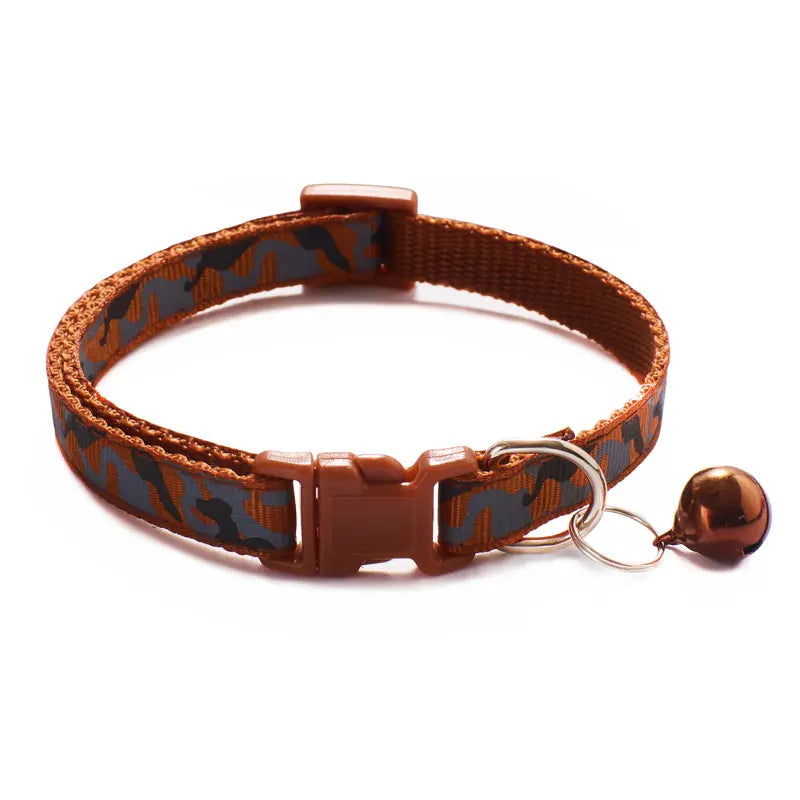 Camouflage Cat Collar with Bell Pet Dog Necklace Gatos Collier Chats Perro Supplies for Small Medium Kittin Chihuahua Pink Blue