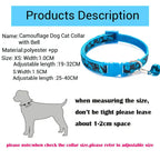 Camouflage Cat Collar with Bell Pet Dog Necklace Gatos Collier Chats Perro Supplies for Small Medium Kittin Chihuahua Pink Blue
