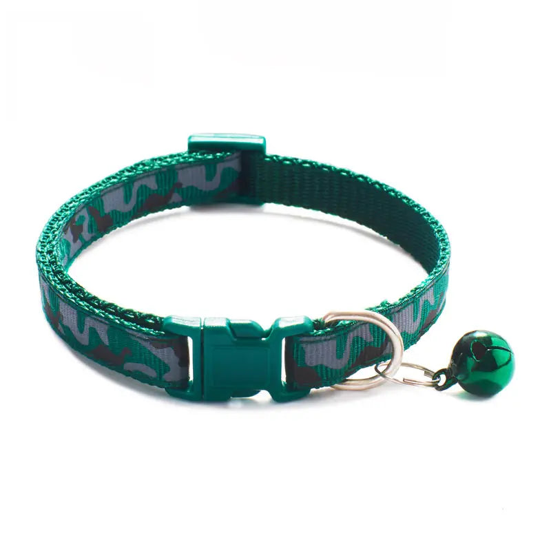 Camouflage Cat Collar with Bell Pet Dog Necklace Gatos Collier Chats Perro Supplies for Small Medium Kittin Chihuahua Pink Blue