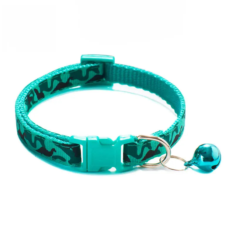 Camouflage Cat Collar with Bell Pet Dog Necklace Gatos Collier Chats Perro Supplies for Small Medium Kittin Chihuahua Pink Blue