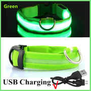 USB Rechargeable Luminous Collar Adjustable Led Glowing Dog Collar for Large Small Dogs Cat Night Light Collar Pet Safety Harnes