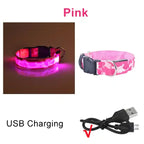 Dog Collar Light Luminous Flashing Glowing Bright Nylon Reflective LED Dog Collar Night Safety for Cats Puppy Pet Supplies