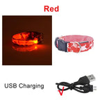 Dog Collar Light Luminous Flashing Glowing Bright Nylon Reflective LED Dog Collar Night Safety for Cats Puppy Pet Supplies