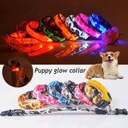 Dog Collar Light Luminous Flashing Glowing Bright Nylon Reflective LED Dog Collar Night Safety for Cats Puppy Pet Supplies