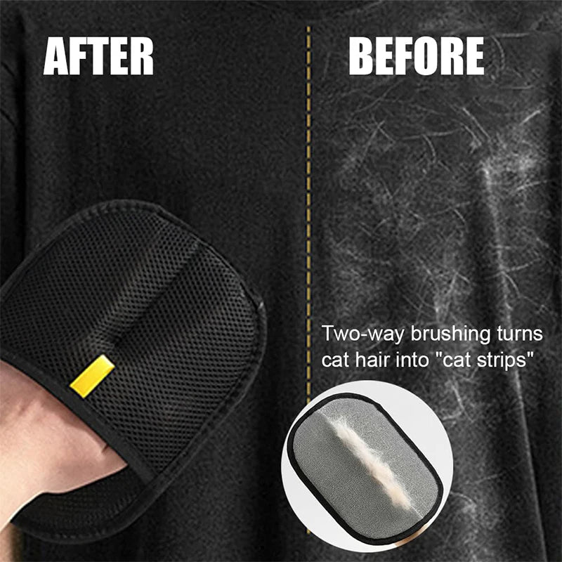 Universal Pet Grooming Gloves Cats Hair Brush Pet Removal Gloves Dual Brush Static-Free Cat Cleaning Tools Hair Stripping Mitts