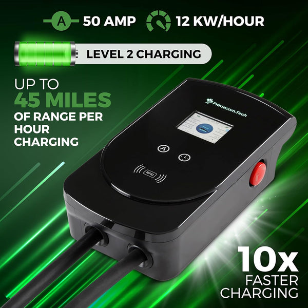 50 Amp - .TECH Level-2 Smart Electric Vehicle Home Charging Station 