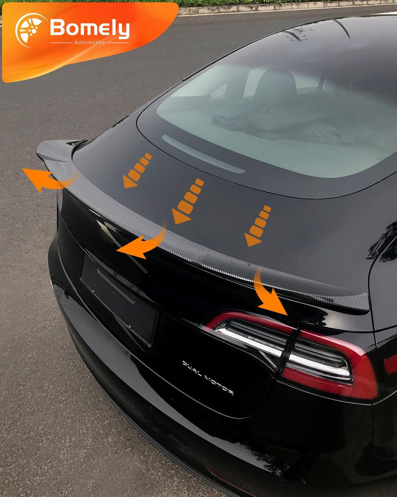 Spoiler Wing Compatible with  Tesla Model 3 Spoiler Wing Sports Car Rear Spoiler Car Styling Kits for Tesla Model 3 Accessories (Glossy Carbon Fiber Pattern)