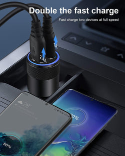 Fast Charge Dual Port USB Cargador Carro Lighter Adapter 